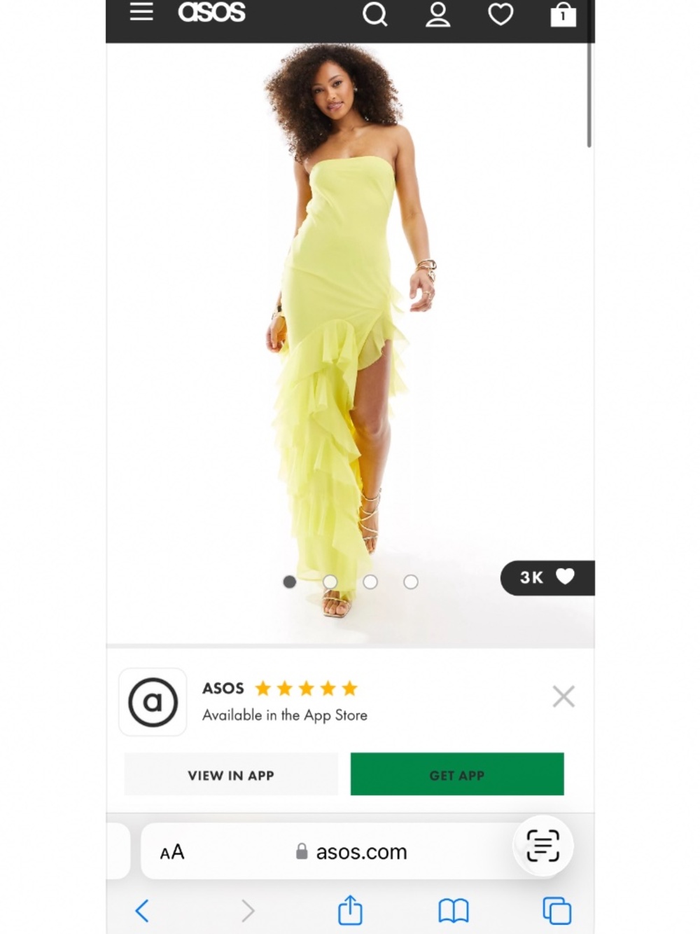ASOS Yellow Maxi Dress
